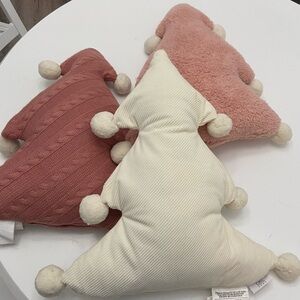 C&C California Cream & Pink Christmas Pillows